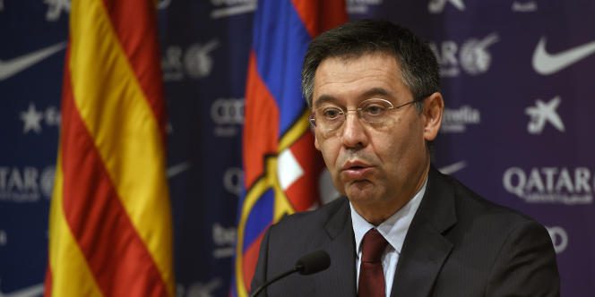 Josep Maria Bartomeu, then president of FC Barcelona, ​​during a press conference at the Camp Nou stadium in Barcelona on January 7, 2015.