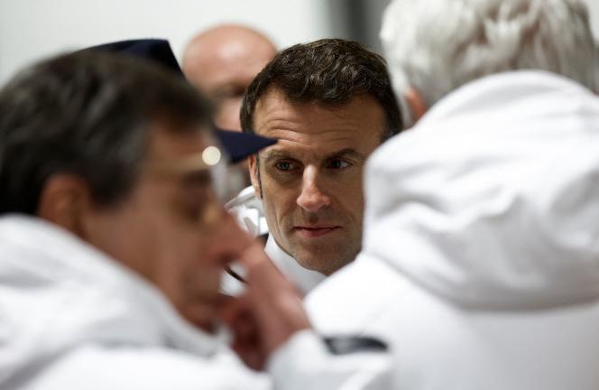 Emmanuel Macron, during a trip to the Rungis International Market, February 21, 2023.