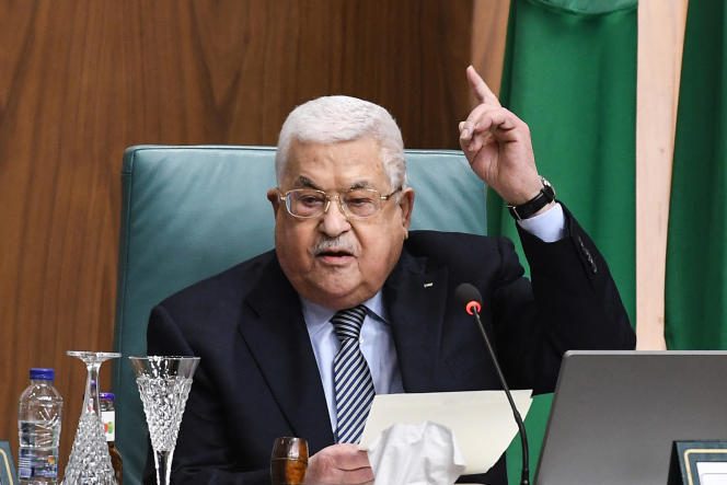 Palestinian Authority President Mahmoud Abbas at the Jerusalem Summit held on February 12, 2023 at the Arab League headquarters in Cairo. 