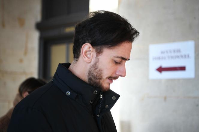 Moroccan singer Saad Lamjarred arrives at the opening of his rape trial before the Paris Assize Court on February 21, 2023. 