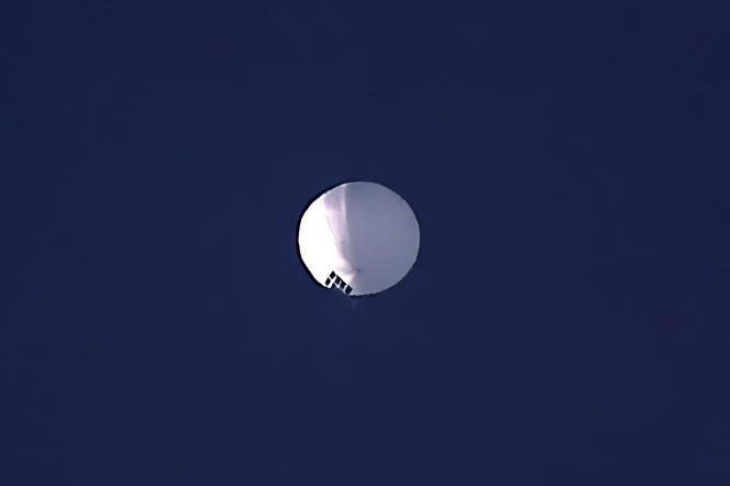 A high-altitude balloon floats over Billings, Montana, Wednesday, Feb. 1, 2023.
