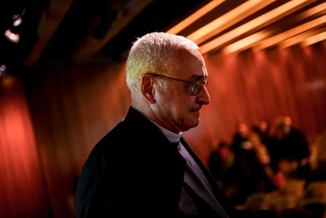 José Ornelas, bishop of Leiria-Fatima, during the press conference held by an independent commission for the study of child sexual abuse in the Portuguese Catholic Church, at the Calouste Gulbenkian Foundation, in Lisbon, February 13, 2023 . 