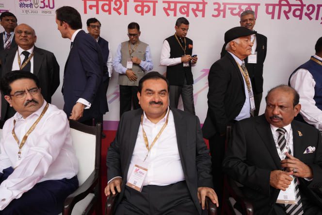Industrialist Gautam Adani, center, during the inauguration ceremony of the UP Investors Summit, in Lucknow, in the state of Uttar Pradesh (India), on June 3, 2022.
