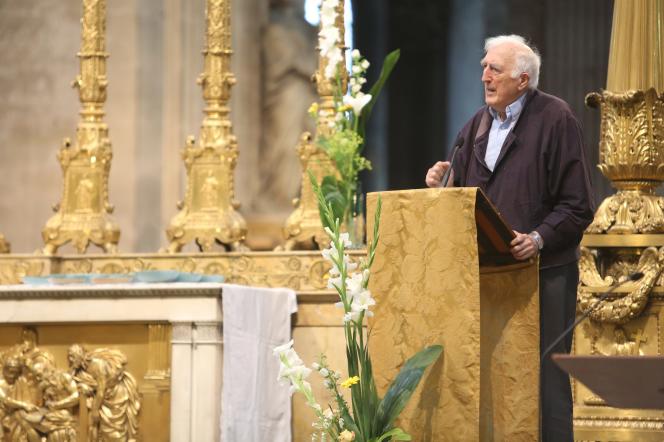 Jean Vanier, at the Saint-Sulpice Church, in Paris, on June 14, 2012. 