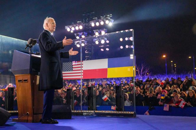 United States President Joe Biden in Warsaw on February 21, 2023.