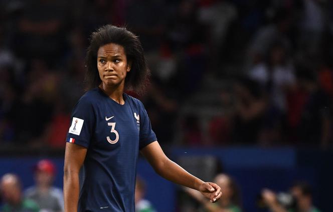 Wendie Renard, at the Parc des Princes, in Paris, during the defeat, in the quarter-finals of the World Cup, of the French team against the United States, June 29, 2019.