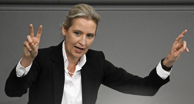 Alice Weidel, co-president of the AfD, on November 23, 2022 at the Bundestag in Berlin. 