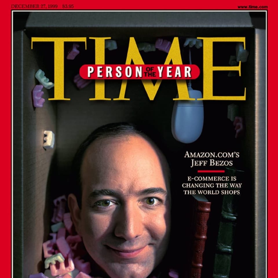 Front cover of Time magazine with Jeff Bezos