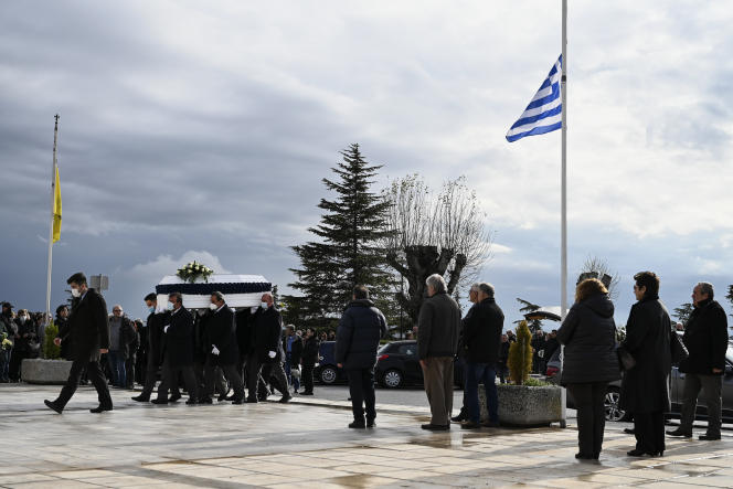 The funeral of one of the victims of the train collision, in Thessaloniki, in northern Greece, on March 4, 2023.