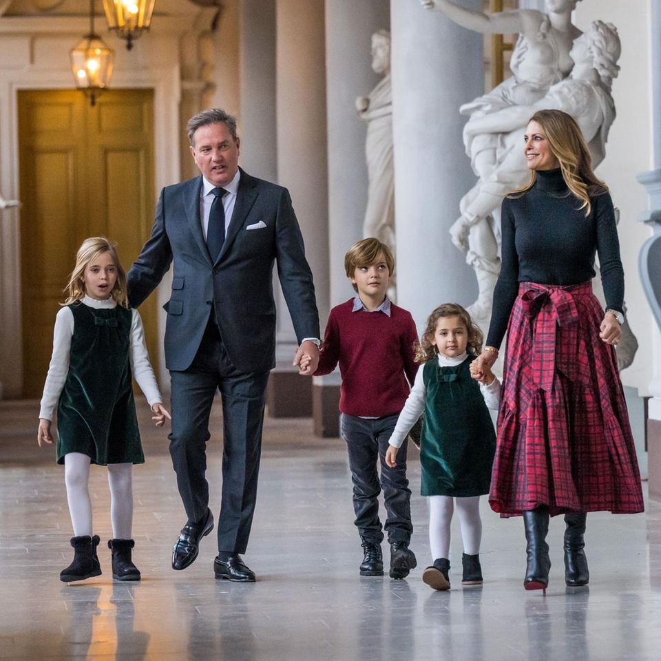 Chris O'Neill and Princess Madeleine with their children Princess Leonore, Prince Nicolas and Princess Adrienne