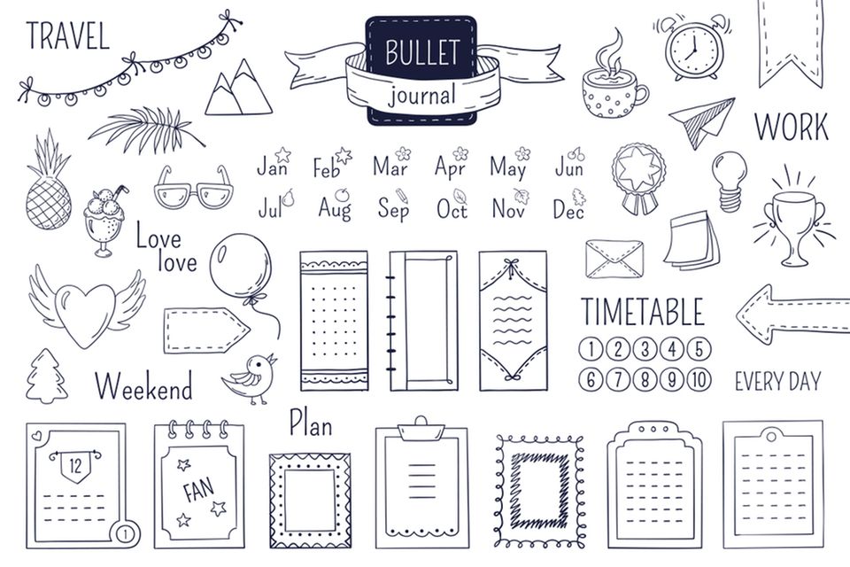 Bullet journal ideas: simple drawings