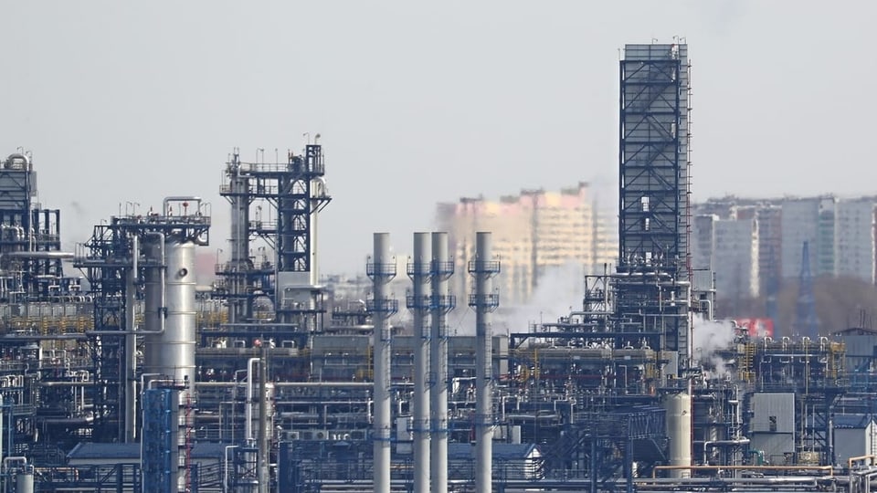 View of a Gazprom refinery in Russia.