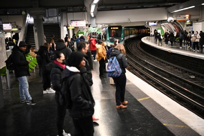 At the Gare-de-l'Est metro station in Paris, March 7, 2023.