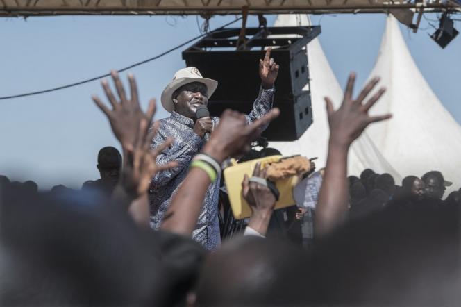 In Nairobi, opponent Raila Odinga on January 29, 2023, continued to arrange the crowd to denounce the election of William Ruto as President of Kenya in August 2022.