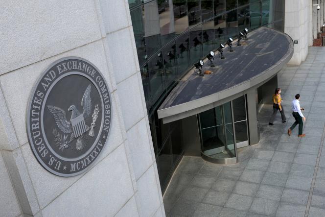 At the headquarters of the Securities and Exchange Commission (SEC) in Washington DC (United States), on May 12, 2021. 