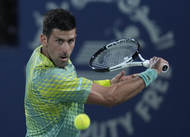 Serbian Novak Djokovic opposed to Russian Daniil Medvedev in the semi-finals of the Dubai tournament, United Arab Emirates, March 2, 2023.