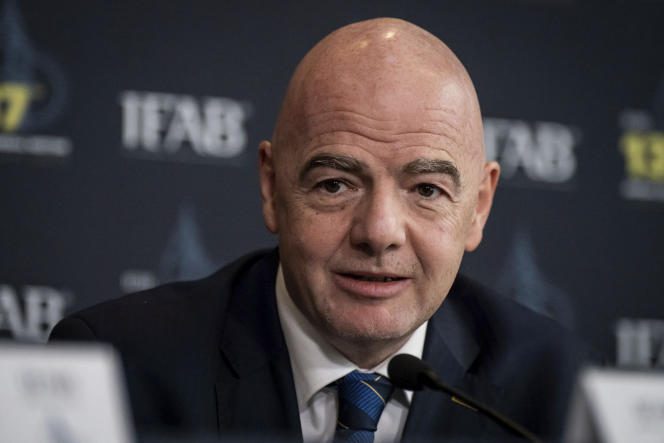 Gianni Infantino, the president of the International Football Federation, in London, March 4, 2023. 