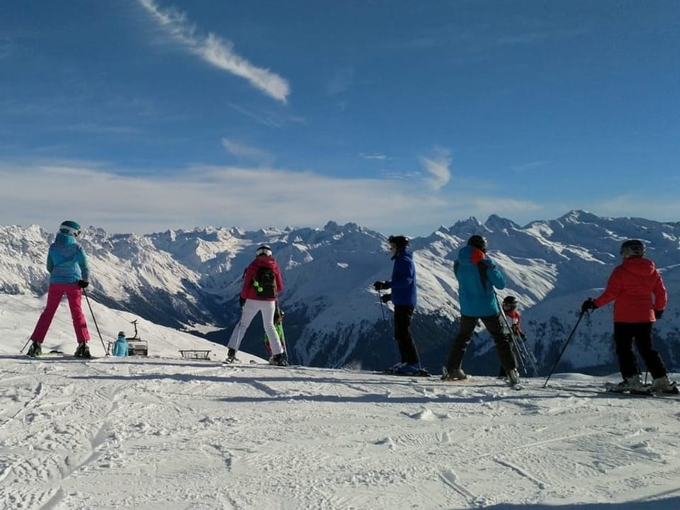 Ski slope under blue sky