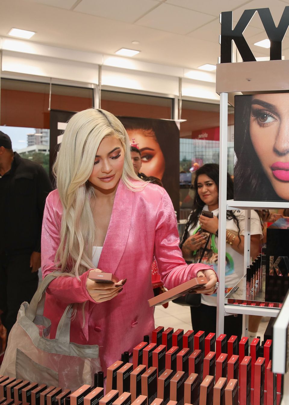 Kylie Jenner at a Kylie Cosmetics event.