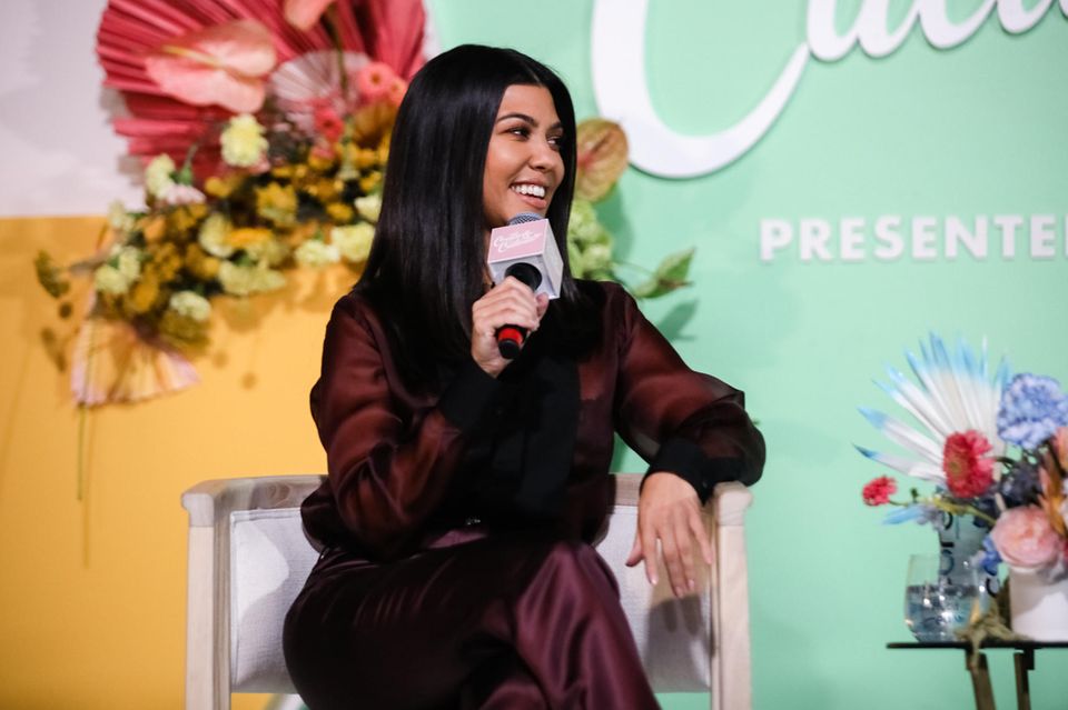 Kourtney Kardashian speaking business at the Create & Cultivate conference.