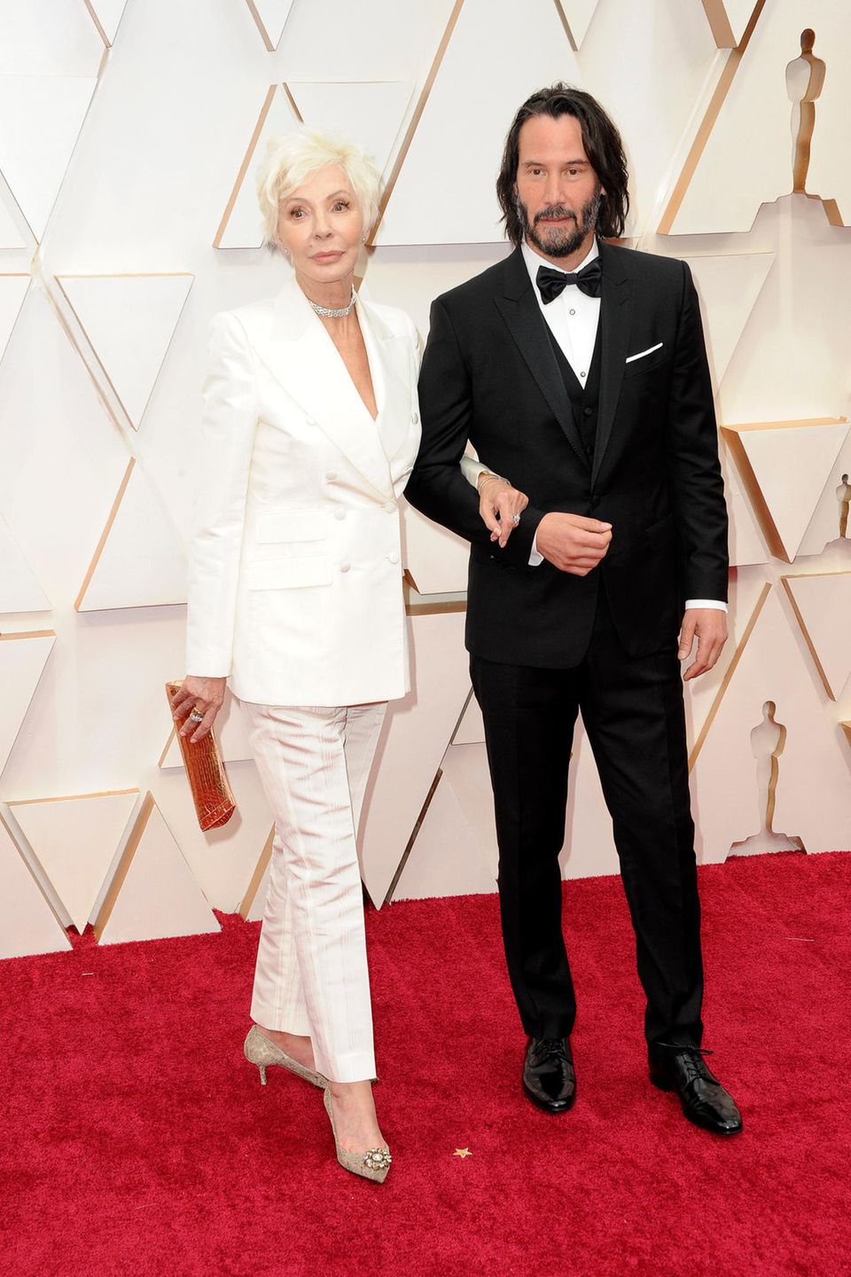 Keanu Reeves with mother Patricia Taylor at the 2020 Academy Awards.