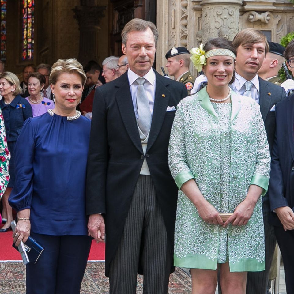 Left to right: Grand Duchess Maria Teresa, Grand Duke Henri, Princess Alexandra, Prince Louis and Gabriel de Nassau