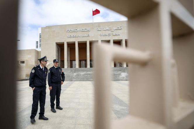 In front of the Rabat court, on April 13, 2023, during the appeal trial of three men accused of repeatedly raping an 11-year-old girl.