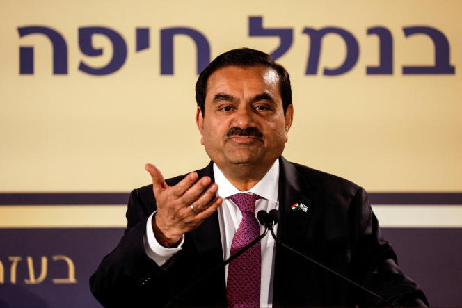 Indian billionaire Gautam Adani, at the port of Haifa (Israel), January 31, 2023. 