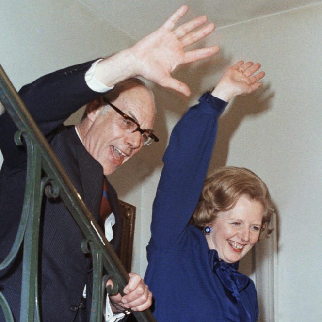 Margaret Thatcher (accompanied by her husband, Denis) becomes Prime Minister of the United Kingdom on May 4, 1979. 