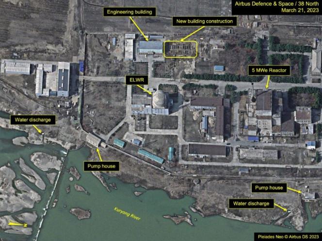 Satellite view released on April 1 by the organization 38 North, showing the nuclear complex in Yongbyon, North Korea.