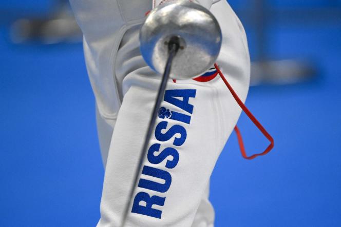 A Russian athlete takes part in the international fencing competition 'The Friendship Cup' in the Russian Volga city of Kazan on March 31. 