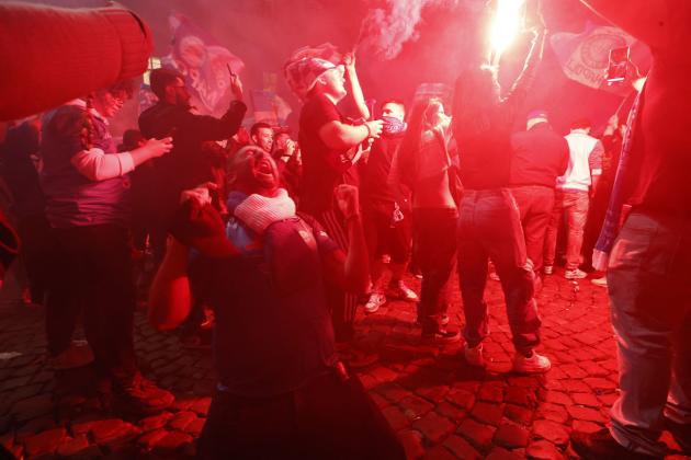 In the streets of Naples after the title won by Napoli in Serie A, Thursday May 4, 2023.