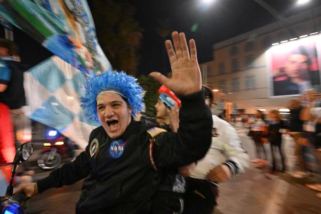 In the streets of Naples after the title won by Napoli in Serie A, Thursday May 4, 2023.
