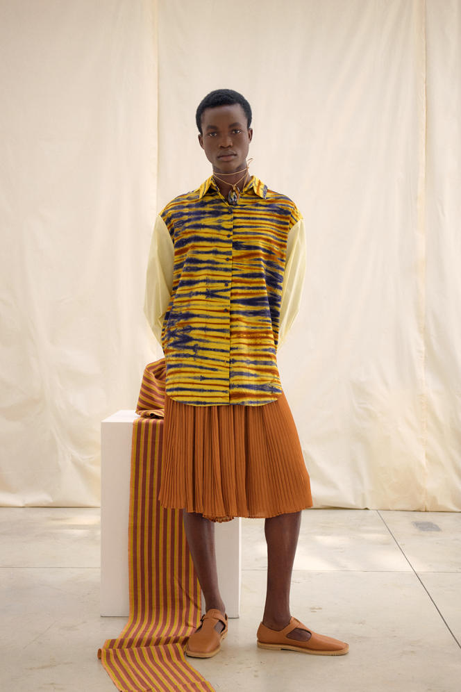 A creation by Lukhanyo Mdingi from the Spring-Summer 2023 collection.