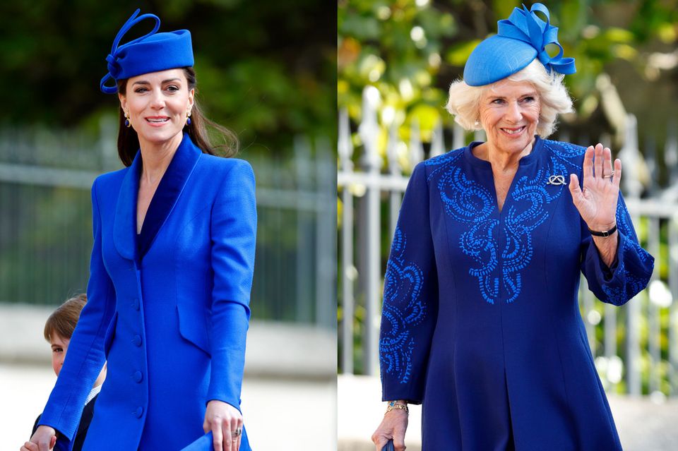 At this year's Easter service, Kate also shows up with Camilla in a partner look. 