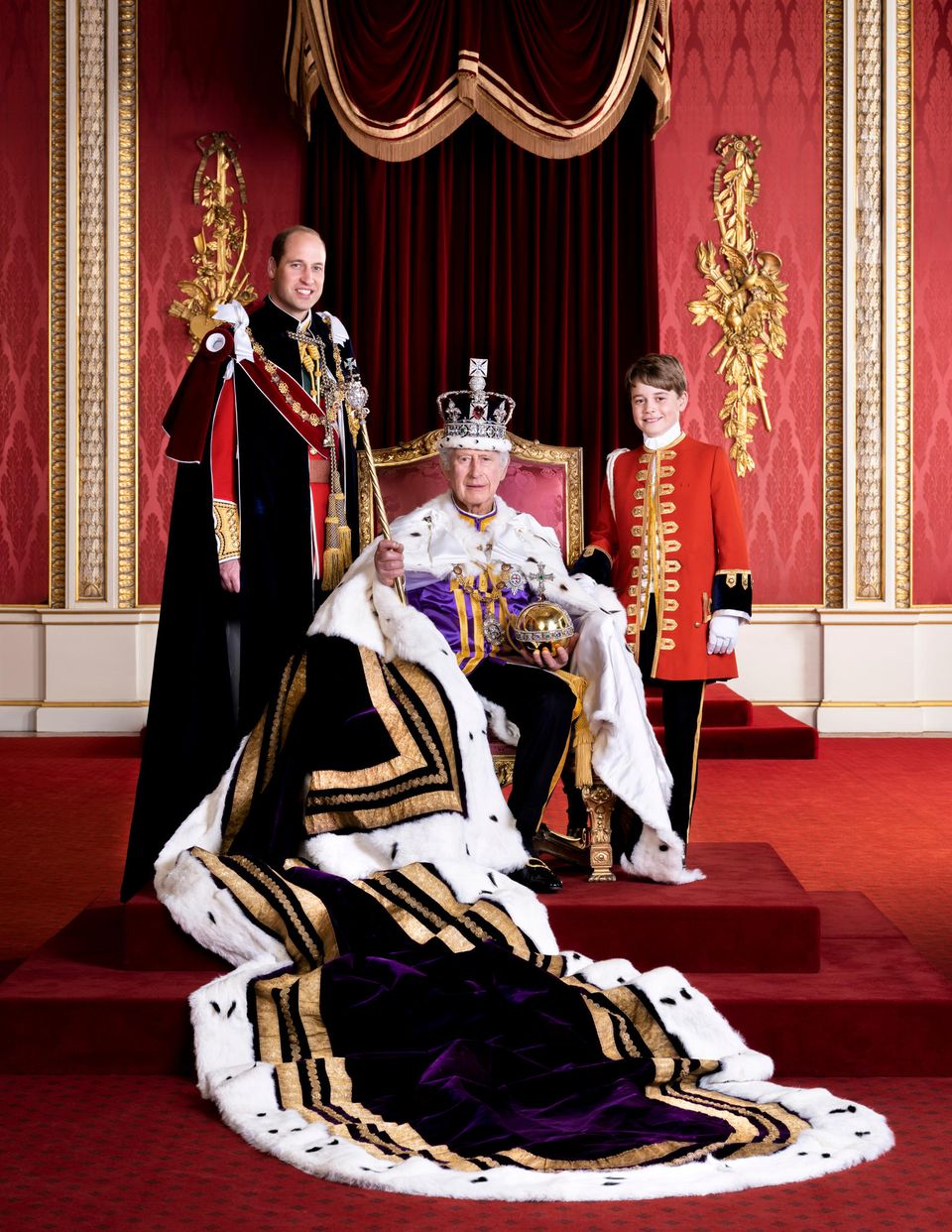Prince William, King Charles and Prince George