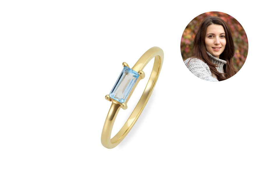 When it comes to rings, editor Ilka loves filigree, simple and beautiful: just like the blue topaz ring from the LEA collection for Kraemer. 