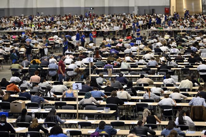 The first round of the entrance exam in medicine and dentistry for French-speaking students, in Brussels, on July 4, 2022. 