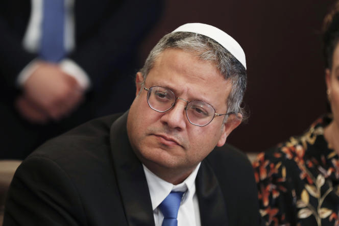 Itamar Ben Gvir, during an Israeli government meeting in Jerusalem, January 3, 2023.