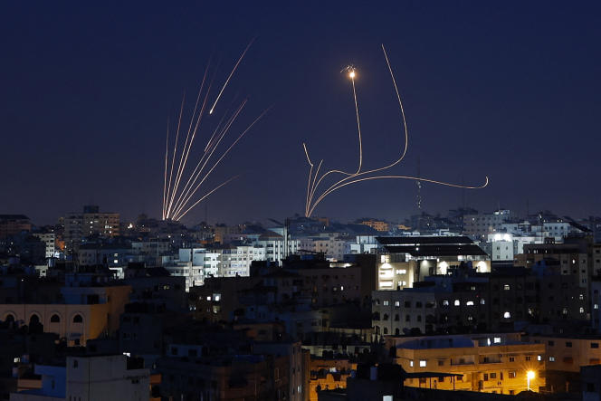 Rockets are fired from Gaza City towards Israel on May 10, 2023.