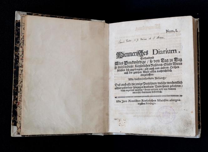 Original copy of the first printed newspaper, the 