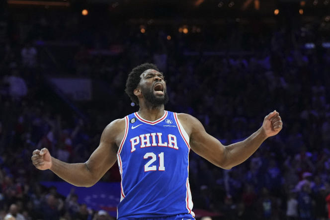 Joel Embiid, during the NBA playoffs, against the Brooklyn Nets, in Philadelphia (Pennsylvania), April 17, 2023.