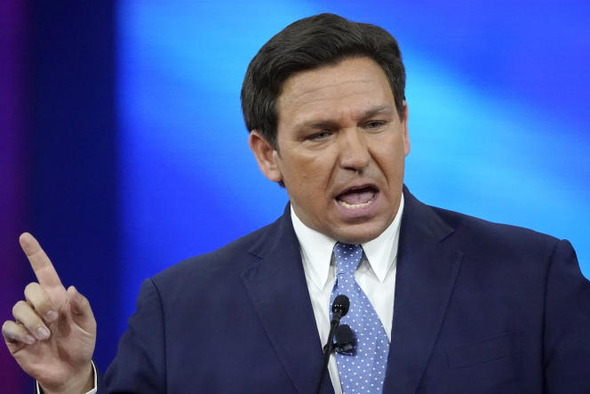 Ron DeSantis at a meeting in Orlando, Florida on February 24, 2022. 