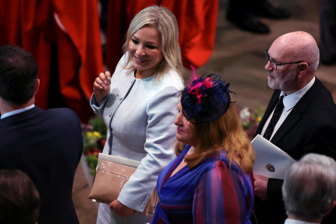 Sinn Fein Vice President Michelle O'Neill after the coronation of Charles III at Westminster Abbey on May 6, 2023.