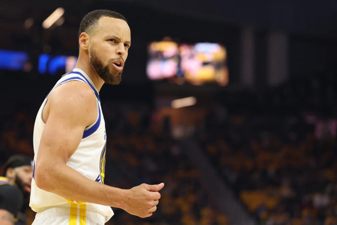 Golden State Warriors player Stephen Curry during a game against the Los Angeles Lakers in San Francisco on May 4, 2023.