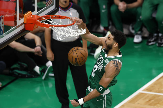 The offensive leader of the Celtics, Jayson Tatum, during the fifth game against the Heat, Thursday, May 25, in Boston (United States).