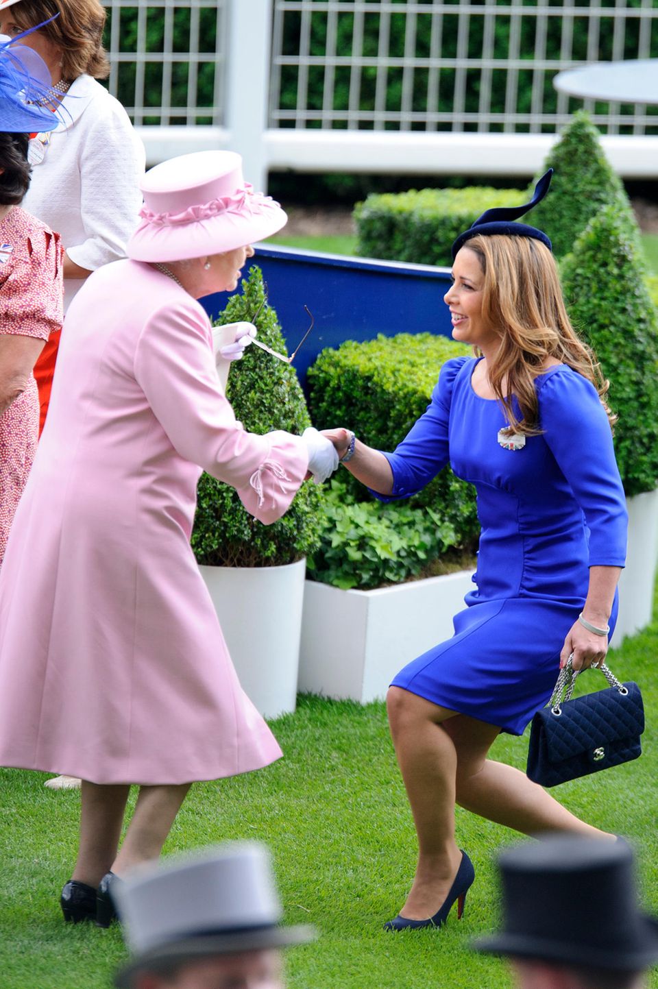 Queen Elizabeth (†) and Princess Haya bint Al Hussein attend Day Two of Royal Ascot on June 20, 2012 in Ascot, England.