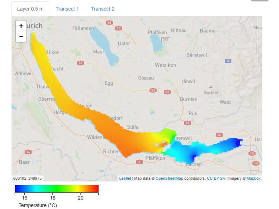 Surface temperature of Lake Zurich