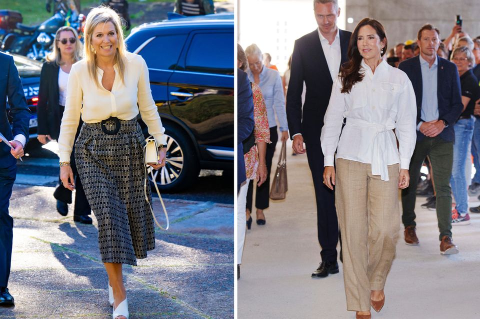 Máxima and Mary in white blouses