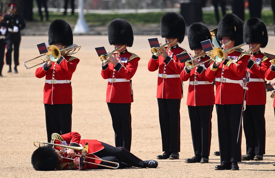 rehearsals for "Trooping the Colour"